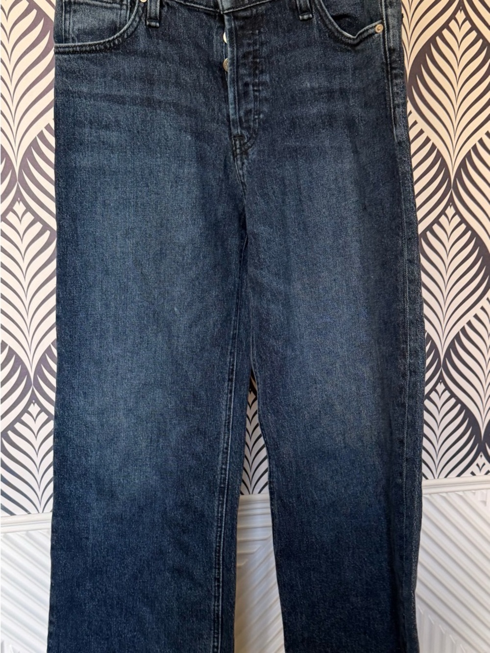 Hudson Rosie High Waist Raw Hem Ankle Wide Leg Jeans